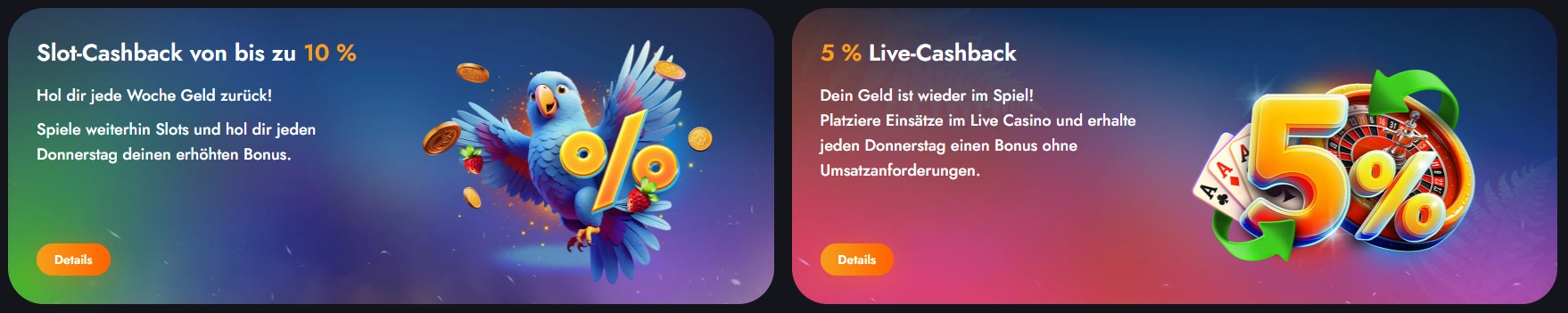 Martin Casino Cashback mit Slot-Cashback und Live-Cashback