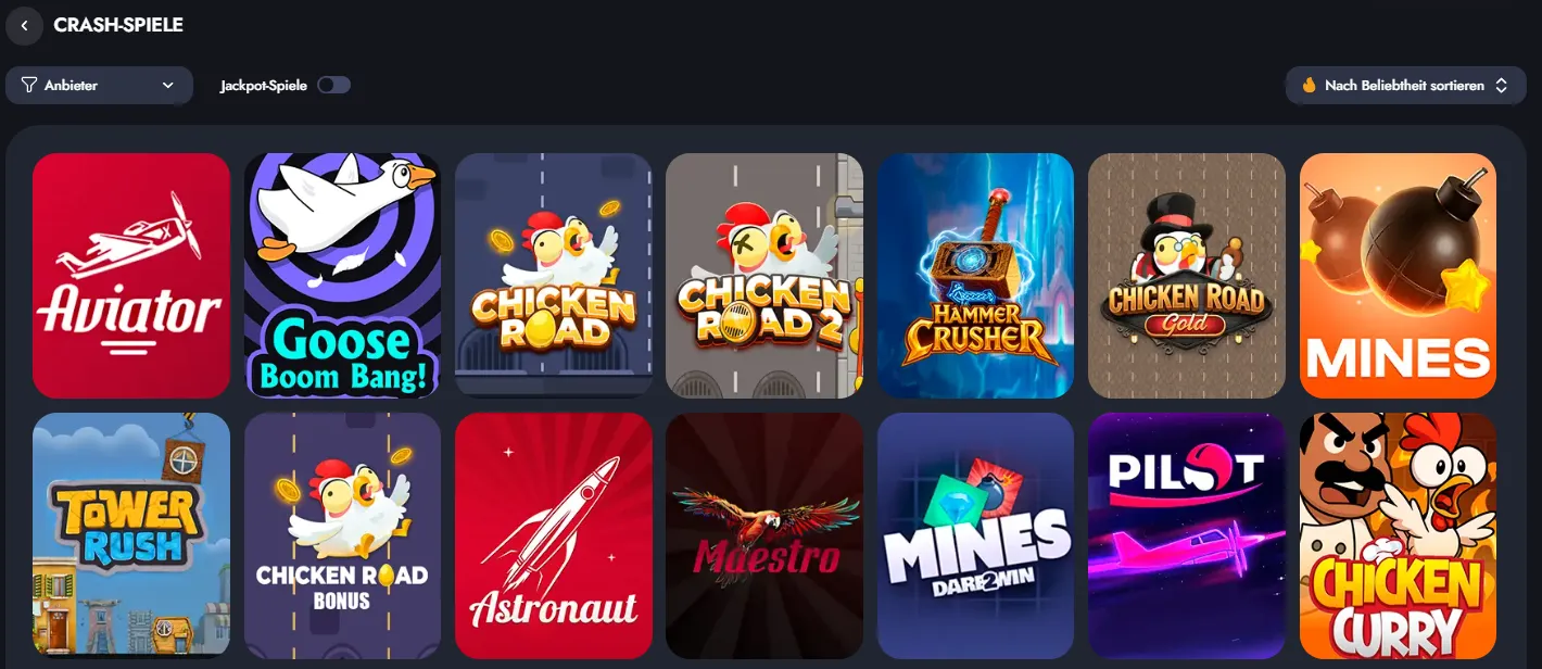 Martin Casino Crash Games mit steigendem Multiplikator